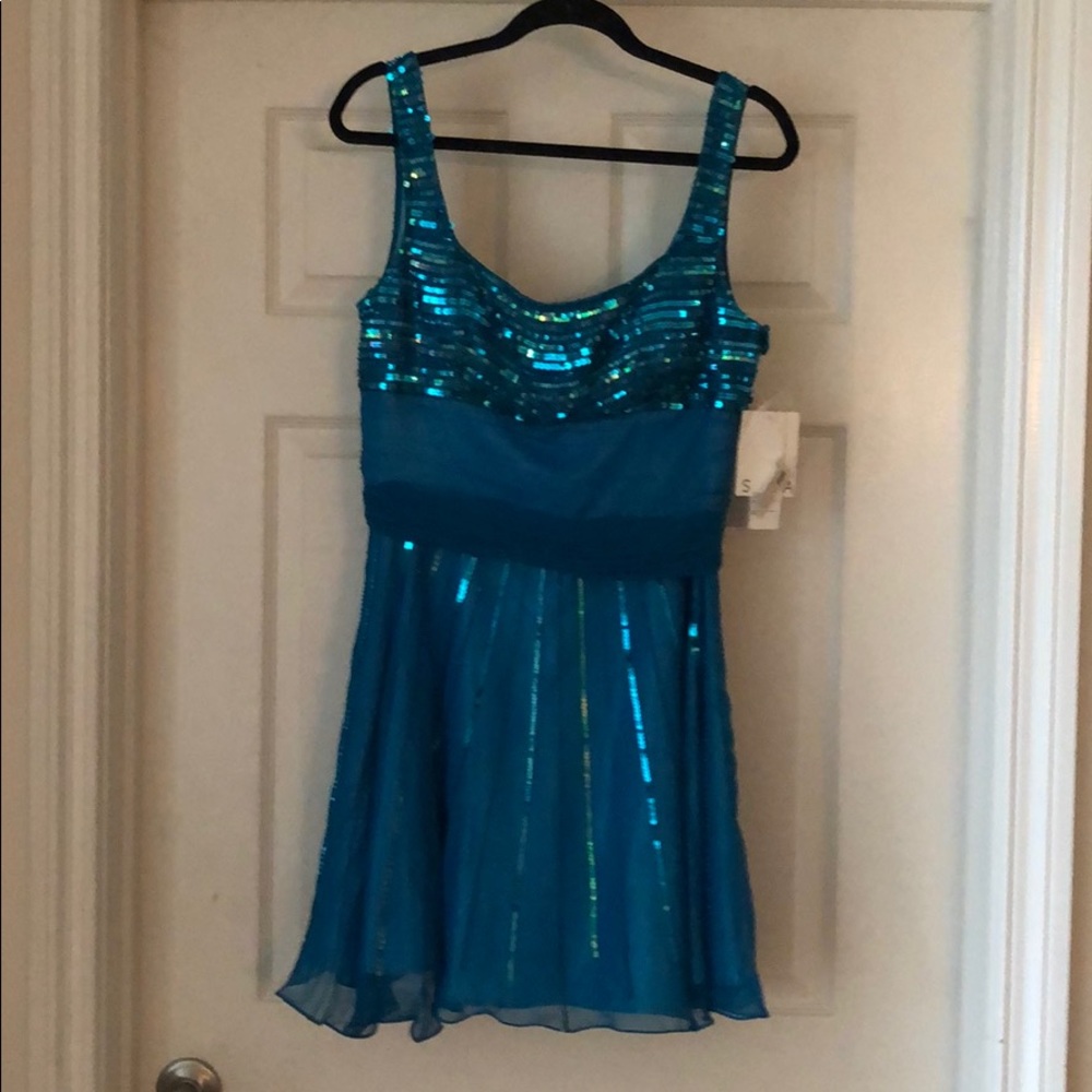 Scala Turquoise Style U6927 Silk and Sequin‎ Dress